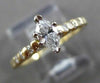 ESTATE .56CT ROUND & MARQUISE DIAMOND 14KT YELLOW GOLD ENGAGEMENT RING #16107