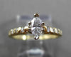 ESTATE .56CT ROUND & MARQUISE DIAMOND 14KT YELLOW GOLD ENGAGEMENT RING #16107