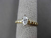 ESTATE .56CT ROUND & MARQUISE DIAMOND 14KT YELLOW GOLD ENGAGEMENT RING #16107