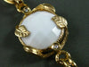 EXTRA LARGE .15CT DIAMOND & AAA WHITE AGATE 14K YELLOW GOLD LARIAT DROP NECKLACE