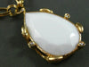 EXTRA LARGE .15CT DIAMOND & AAA WHITE AGATE 14K YELLOW GOLD LARIAT DROP NECKLACE