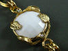 EXTRA LARGE .15CT DIAMOND & AAA WHITE AGATE 14K YELLOW GOLD LARIAT DROP NECKLACE