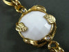 EXTRA LARGE .15CT DIAMOND & AAA WHITE AGATE 14K YELLOW GOLD LARIAT DROP NECKLACE