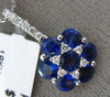 ESTATE 3.08CT DIAMOND & AAA SAPPHIRE 18K WHITE GOLD FLOWER STAR OF DAVID PENDANT