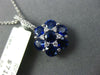 ESTATE 3.08CT DIAMOND & AAA SAPPHIRE 18K WHITE GOLD FLOWER STAR OF DAVID PENDANT