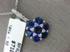 ESTATE 3.08CT DIAMOND & AAA SAPPHIRE 18K WHITE GOLD FLOWER STAR OF DAVID PENDANT