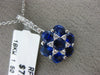 ESTATE 3.08CT DIAMOND & AAA SAPPHIRE 18K WHITE GOLD FLOWER STAR OF DAVID PENDANT