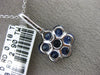 ESTATE 3.08CT DIAMOND & AAA SAPPHIRE 18K WHITE GOLD FLOWER STAR OF DAVID PENDANT