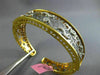 ESTATE WIDE .65CT DIAMOND 14KT TWO TONE GOLD OPEN FILIGREE WAVE BANGLE BRACELET
