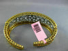 ESTATE WIDE .65CT DIAMOND 14KT TWO TONE GOLD OPEN FILIGREE WAVE BANGLE BRACELET
