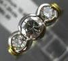 1.20CT DIAMOND PLATINUM & 14KT YELLOW GOLD 3D SEMI BEZEL 3 STONE ENGAGEMENT RING