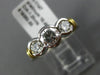 1.20CT DIAMOND PLATINUM & 14KT YELLOW GOLD 3D SEMI BEZEL 3 STONE ENGAGEMENT RING