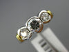 1.20CT DIAMOND PLATINUM & 14KT YELLOW GOLD 3D SEMI BEZEL 3 STONE ENGAGEMENT RING