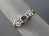 1.20CT DIAMOND PLATINUM & 14KT YELLOW GOLD 3D SEMI BEZEL 3 STONE ENGAGEMENT RING