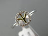ESTATE .10CT ROUND DIAMOND 14KT WHITE & YELLOW GOLD 3D HALO PEACE SIGN FUN RING