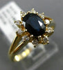 ESTATE 1.61CT DIAMOND & SAPPHIRE 14KT YELLOW GOLD 3D OVAL CLUSTER ENGAGMENT RING