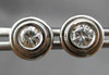 ESTATE LARGE .50CT DIAMOND 18KT WHITE GOLD 3D BEZEL STUD EARRINGS 8mm #6405