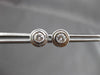 ESTATE LARGE .50CT DIAMOND 18KT WHITE GOLD 3D BEZEL STUD EARRINGS 8mm #6405