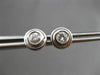 ESTATE LARGE .50CT DIAMOND 18KT WHITE GOLD 3D BEZEL STUD EARRINGS 8mm #6405