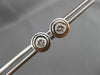 ESTATE LARGE .50CT DIAMOND 18KT WHITE GOLD 3D BEZEL STUD EARRINGS 8mm #6405