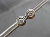 ESTATE LARGE .50CT DIAMOND 18KT WHITE GOLD 3D BEZEL STUD EARRINGS 8mm #6405