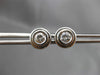 ESTATE LARGE .50CT DIAMOND 18KT WHITE GOLD 3D BEZEL STUD EARRINGS 8mm #6405