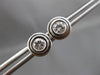 ESTATE LARGE .50CT DIAMOND 18KT WHITE GOLD 3D BEZEL STUD EARRINGS 8mm #6405