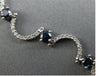 ESTATE WIDE 3.5CT WHITE & BLUE DIAMOND 18K WHITE GOLD MULTI WAVE TENNIS BRACELET