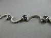 ESTATE WIDE 3.5CT WHITE & BLUE DIAMOND 18K WHITE GOLD MULTI WAVE TENNIS BRACELET