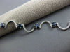 ESTATE WIDE 3.5CT WHITE & BLUE DIAMOND 18K WHITE GOLD MULTI WAVE TENNIS BRACELET