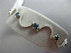 ESTATE WIDE 3.5CT WHITE & BLUE DIAMOND 18K WHITE GOLD MULTI WAVE TENNIS BRACELET