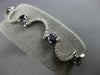 ESTATE WIDE 3.5CT WHITE & BLUE DIAMOND 18K WHITE GOLD MULTI WAVE TENNIS BRACELET