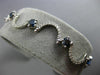 ESTATE WIDE 3.5CT WHITE & BLUE DIAMOND 18K WHITE GOLD MULTI WAVE TENNIS BRACELET