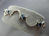 ESTATE WIDE 3.5CT WHITE & BLUE DIAMOND 18K WHITE GOLD MULTI WAVE TENNIS BRACELET