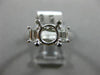 ROUND & BAGUETTE DIAMOND 14K WHITE GOLD 3 STONE SEMI MOUNT ENGAGEMENT RING #1568