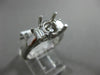 ROUND & BAGUETTE DIAMOND 14K WHITE GOLD 3 STONE SEMI MOUNT ENGAGEMENT RING #1568
