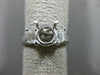 ROUND & BAGUETTE DIAMOND 14K WHITE GOLD 3 STONE SEMI MOUNT ENGAGEMENT RING #1568