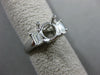 ROUND & BAGUETTE DIAMOND 14K WHITE GOLD 3 STONE SEMI MOUNT ENGAGEMENT RING #1568