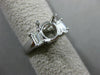 ROUND & BAGUETTE DIAMOND 14K WHITE GOLD 3 STONE SEMI MOUNT ENGAGEMENT RING #1568