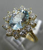 2.50CT DIAMOND & AAA AQUAMARINE 14KT YELLOW GOLD PRINCESS DIANA ENGAGEMENT RING