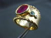 ESTATE LARGE 3.24CT DIAMOND & MULTI GEM 18K YELLOW GOLD MILGRAIN FUN RING #24898