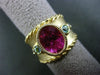 ESTATE LARGE 3.24CT DIAMOND & MULTI GEM 18K YELLOW GOLD MILGRAIN FUN RING #24898