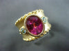 ESTATE LARGE 3.24CT DIAMOND & MULTI GEM 18K YELLOW GOLD MILGRAIN FUN RING #24898