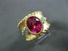 ESTATE LARGE 3.24CT DIAMOND & MULTI GEM 18K YELLOW GOLD MILGRAIN FUN RING #24898