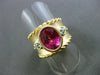 ESTATE LARGE 3.24CT DIAMOND & MULTI GEM 18K YELLOW GOLD MILGRAIN FUN RING #24898