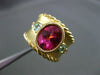 ESTATE LARGE 3.24CT DIAMOND & MULTI GEM 18K YELLOW GOLD MILGRAIN FUN RING #24898