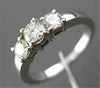 ESTATE .64CT DIAMOND 14KT WHITE GOLD PAST PRESENT FUTURE ENGAGEMENT RING #1569