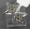 ESTATE .34CT ROUND DIAMOND 18K WHITE GOLD 3D DOUBLE FLOWER CRISS CROSS LOVE RING