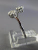 ESTATE .34CT ROUND DIAMOND 18K WHITE GOLD 3D DOUBLE FLOWER CRISS CROSS LOVE RING