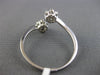 ESTATE .34CT ROUND DIAMOND 18K WHITE GOLD 3D DOUBLE FLOWER CRISS CROSS LOVE RING
